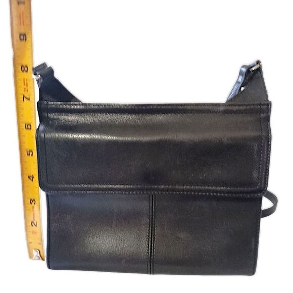 Vtg Fossil Crossbody Pebbled Leather Black Purse Bag Academia Preppy Hippie - Picture 4 of 16